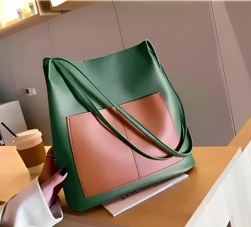 TORRETO FAB Stylish Trendy Korean Tote bag PU leather bag for women | College Purse Waterproof Sling Bag(Green, 15 inch)