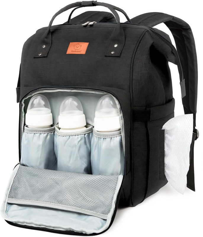 Ezliving Baby Diaper Bag Backpack Waterproof Backpack(Black, 12 inch)