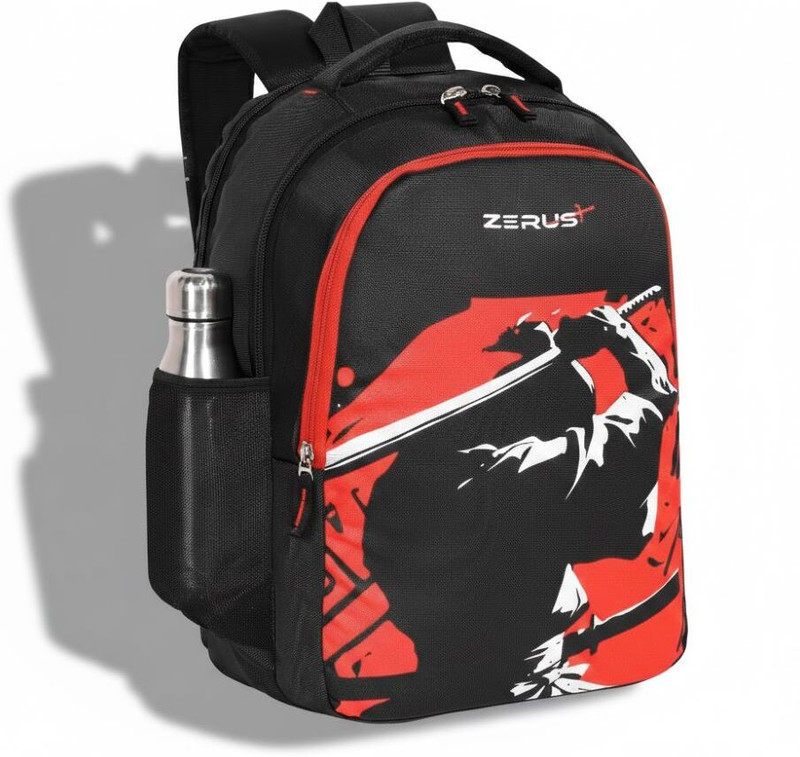 ZERUS Anime Samurai Printed Laptop Backpack for Men Stylish College Travel Bag Waterproof Backpack(Black, White, 35 L)