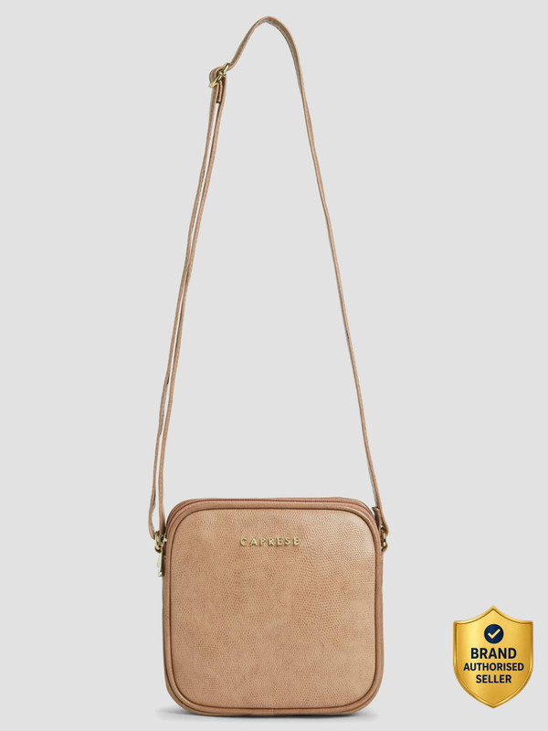 Caprese Zenith Sling Medium Dusky Pink Bag for Women Sling Bag(Brown, 2 L)