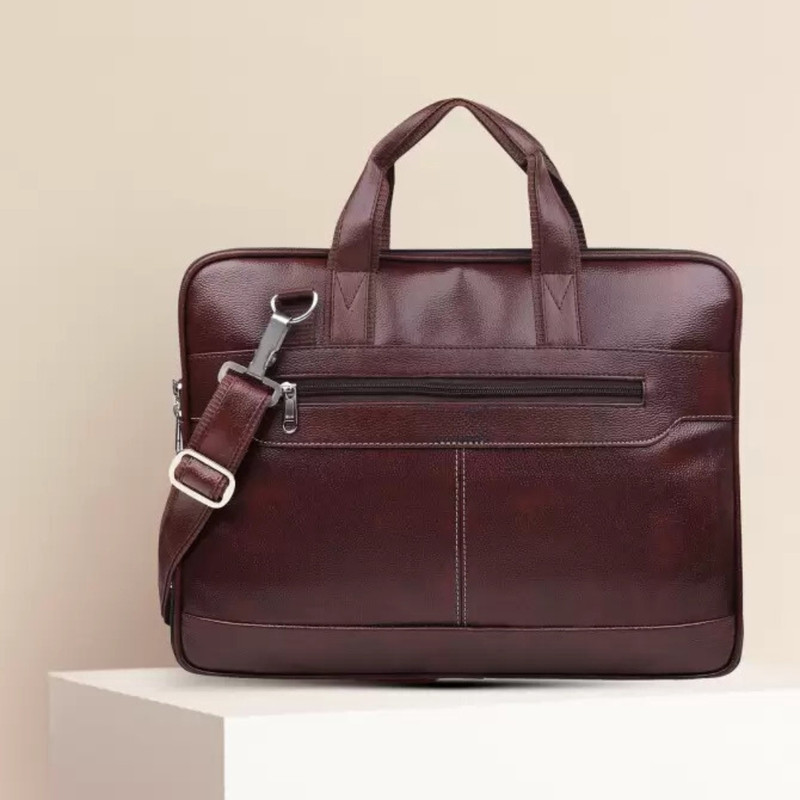 JairaJ laptop bag Synthetic Leather hand Messenger Bag men women Waterproof Messenger Bag(Brown, 395 L)