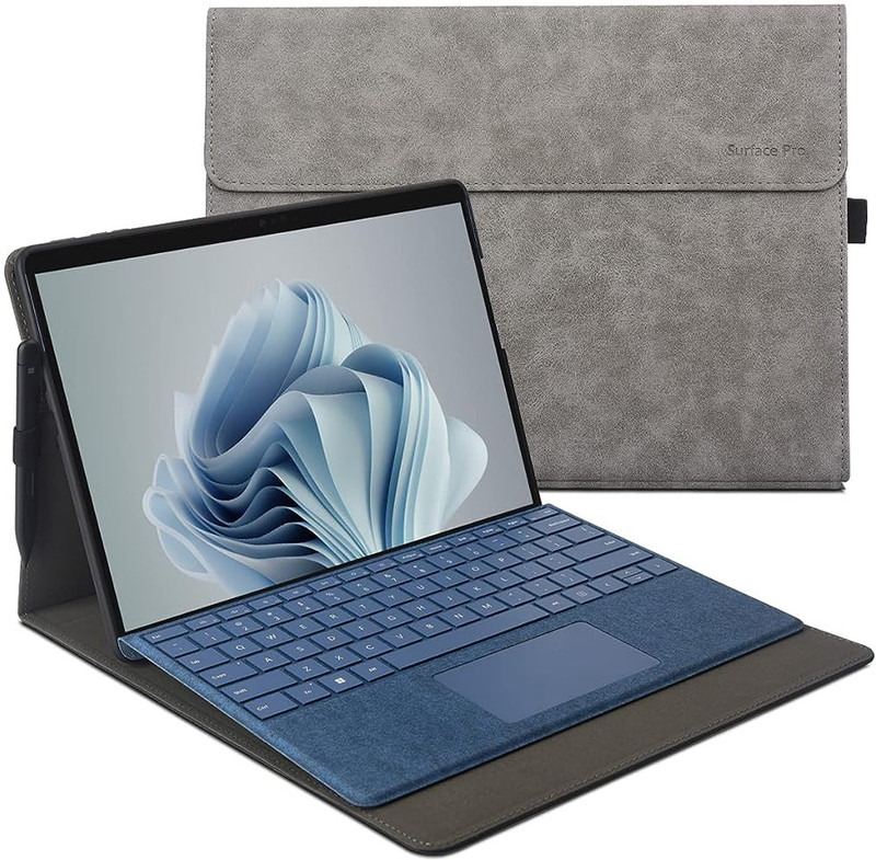 Zeitel Case for Surface Pro 9, Not Include Surface Pro 9 or Keyboard or Stylus Pen Laptop Bag(Grey)