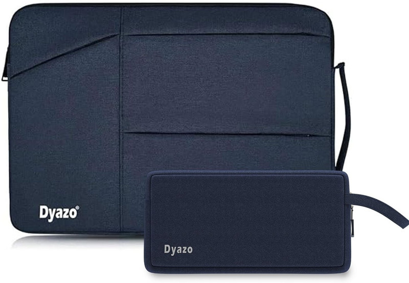 Dyazo Plus 15.6 Inch Laptop Sleeve with Three Front Accessory Pockets & Charger Pouch Laptop Bag(Blue)