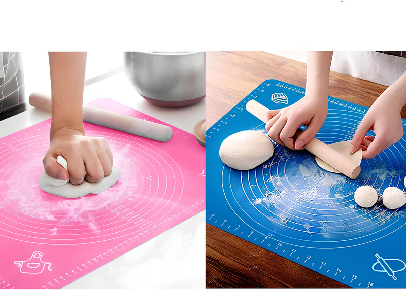 RV Collection Non-Stick Silicone Roti Mat & Baking Mat with Measurements | Mess-Free Roti Mat Baking Comb(Silicone Pack of 2)
