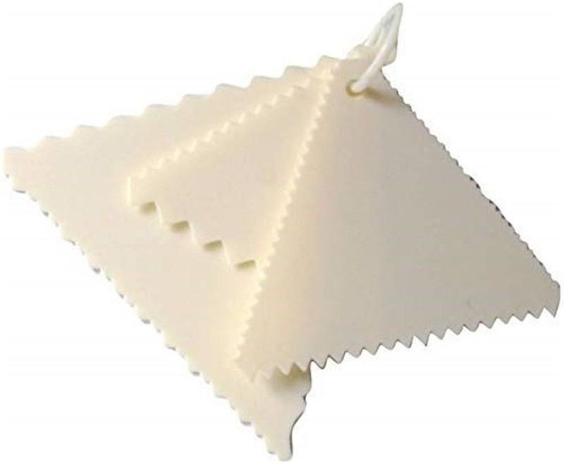 MTDS Cake Scraper Triangle Sawtooth Shape Smoother Fondant & Cake Decorating Tools Baking Comb(Plastic Pack of 3)