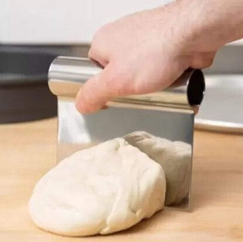 GAFFEL Bench Scraper 15cm|Pastry Dough Scraper Cutter|Icing Smoother Blade, Rectangle Baking Comb(Stainless Steel Pack of 1)