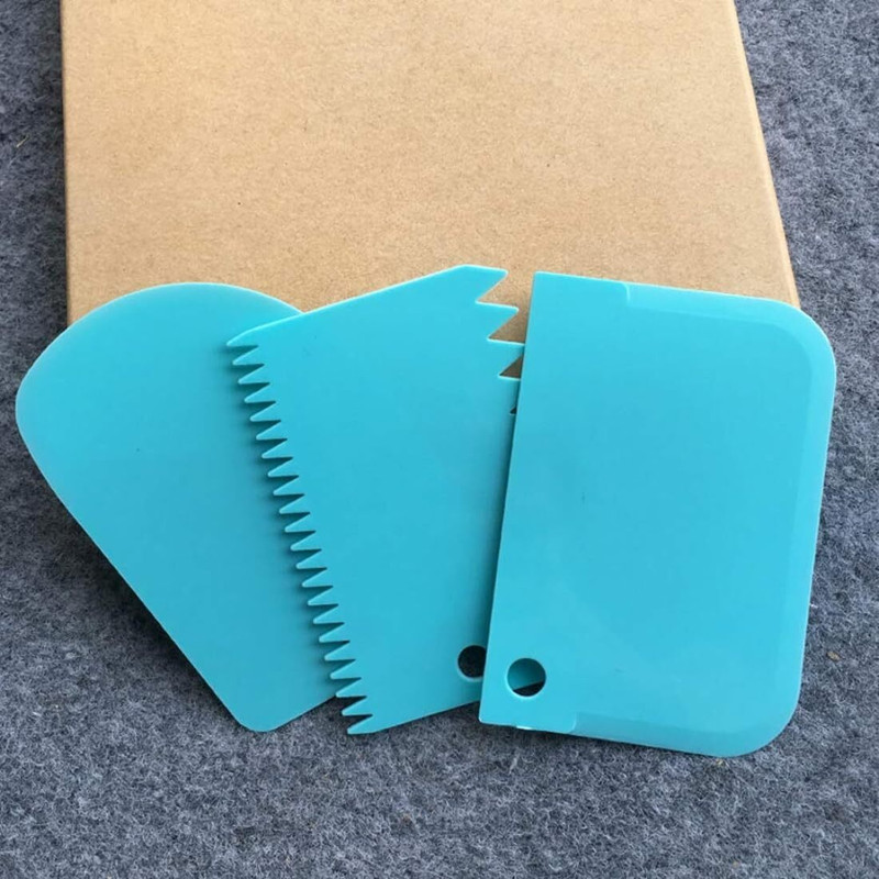 Digital Shoppy 3pcs Cake Scraper Set – Icing & Cream Smoothers, Blue(14477092) Baking Comb(Polypropylene Pack of 3)