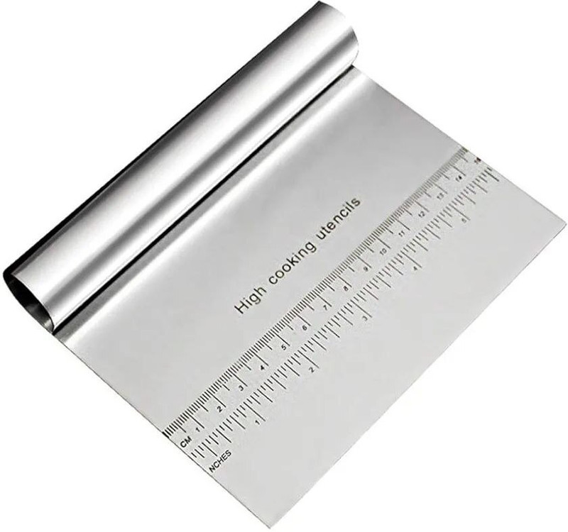 Sahjanand Stainless Steel Pastry & Dough Cutter with Scale | Multipurpose Scraper Baking Comb(Steel Pack of 1)