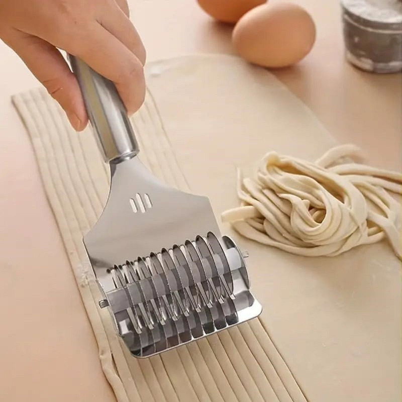 PuthaK Stainless Steel Handheld Pasta Maker: Craft Homemade Noodles with Ease Pastry Cutter