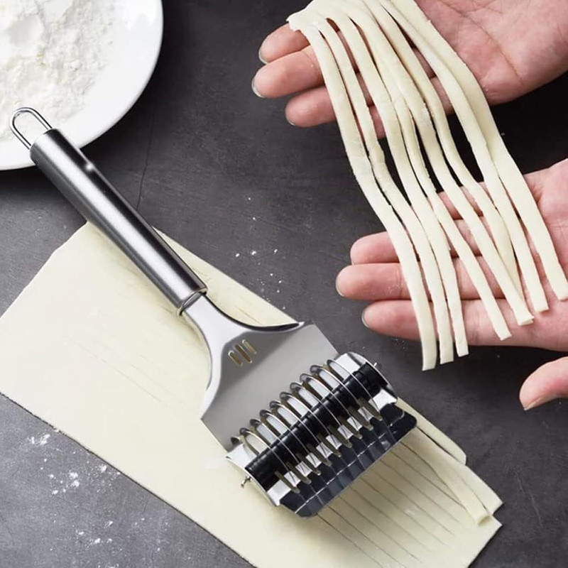 Slne Stainless Steel Noodle Maker Roller | Manual Pasta Cutter | Pastry Cutter