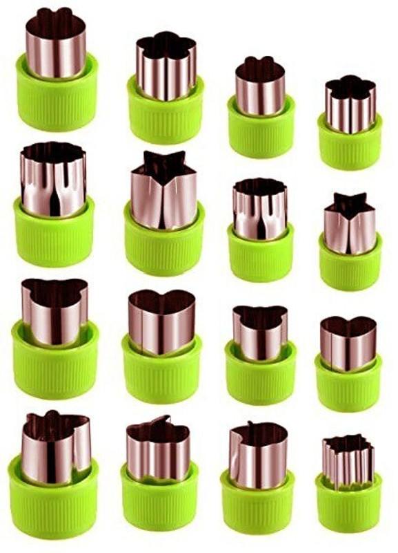 Connectwide 16Pcs Stainless Steel Bread Sandwich Cutter, Fruit Cutter Stamp Embossing Mold, Cookie Cutters Vegetable Cutters, NonStick Dessert Mould-FoodGrade for Kids Fun Cooking DIY Baking Kitchen Tool Cookie Cutter(Pack of 16)