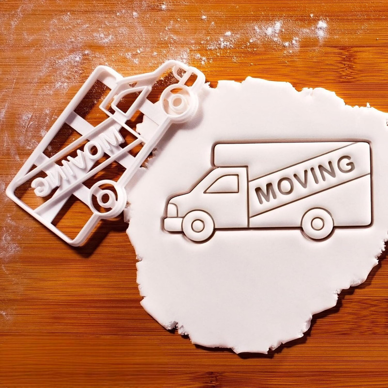 EROTNGO Moving Truck Unique Biscuit Mold Moving Day Treats, Housewarming Real Estate Cookie Cutter