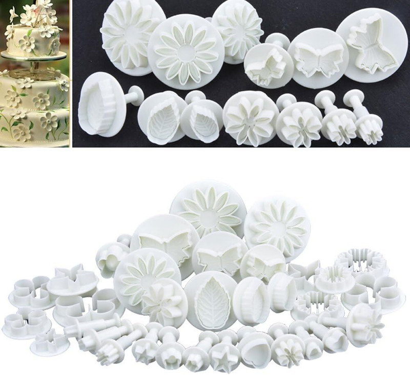 draval Set of 33pcs Sugarcraft Cake Decorating Fondant Icing Cutter Plunger Tools Cookie Cutter(Pack of 33)