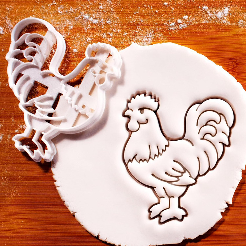 EROTNGO Rooster Cookie Cutter - Farm Animal Shape for Farmhouse-Themed Baking Cookie Cutter