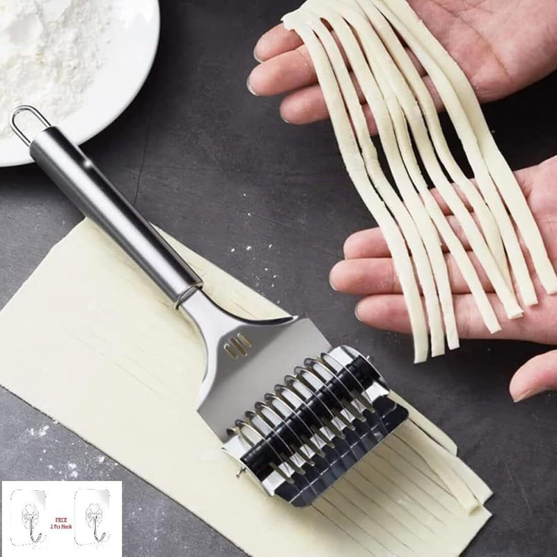CELEORIS Stainless Steel Noodle Cutter Roller Cookie Cutter