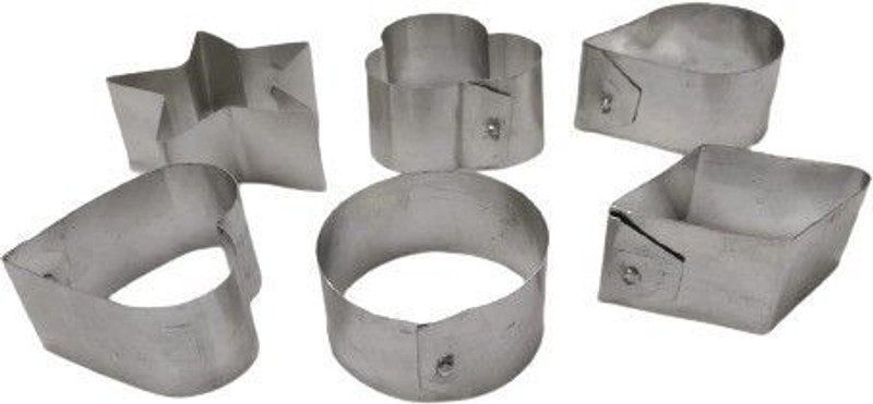 Bakers Pardise Aluminium Cookie Pastry Muffin Cutter Mold with Shapes (Silver) Cookie Cutter(Pack of 6)