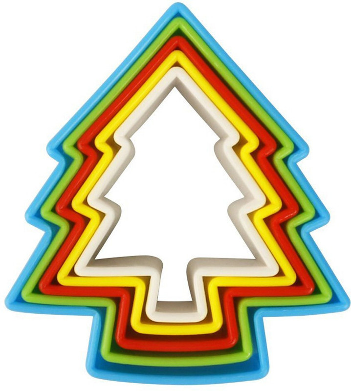 SYGA Christmas Tree Shape Cookie Cutter Set 5 pieces Set Mold for Biscuit Sandwich Cut Cookie Cutter(Pack of 5)