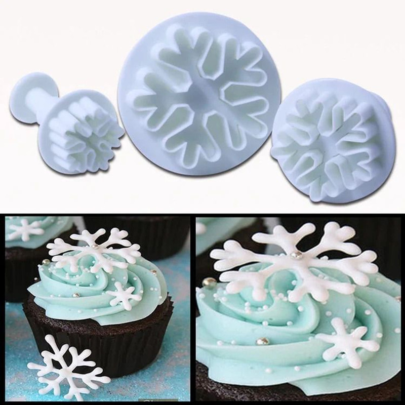 Bakewareind Snowflake plunger,3pc Cookie Cutter(Pack of 3)
