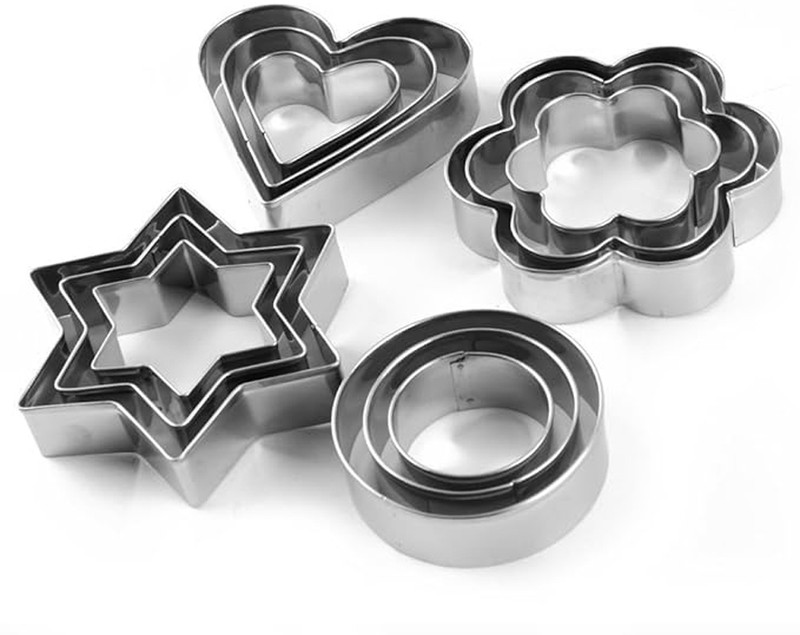 Wemix Premium Stainless Steel Cookie Cutter Set - Perfect Shapes for Baking Fun Cookie Cutter(Pack of 12)
