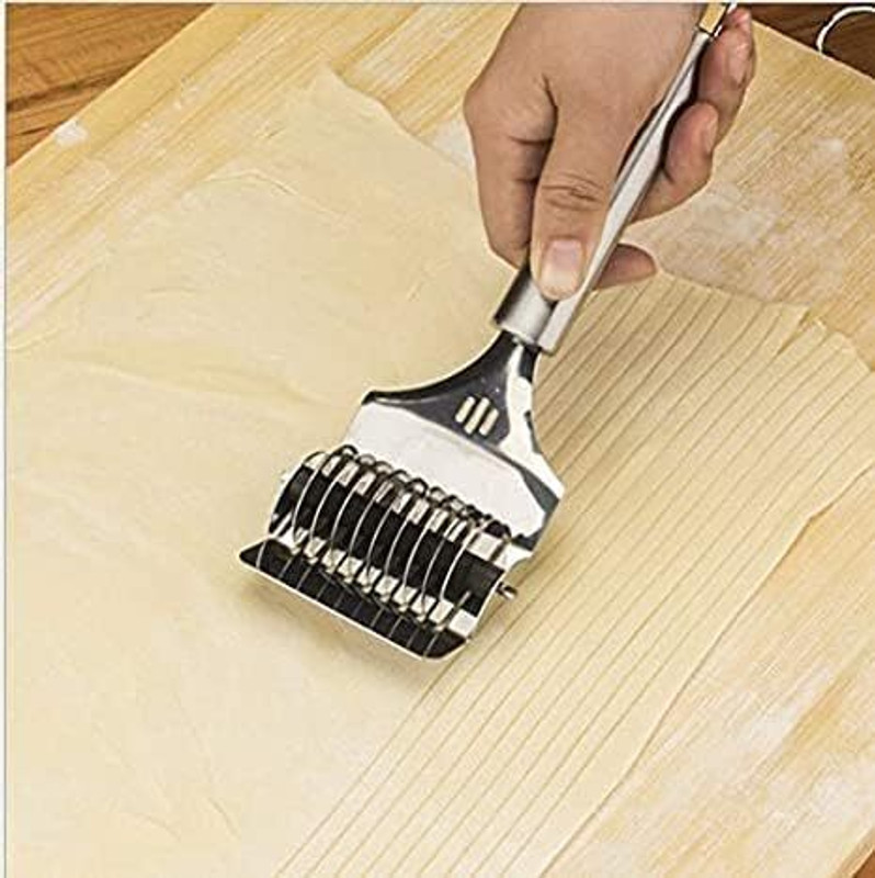 BHANUSH ZONE Noodle Cutter Roller High Grade Stainless Steel Lattice Roller Pastry Cutter