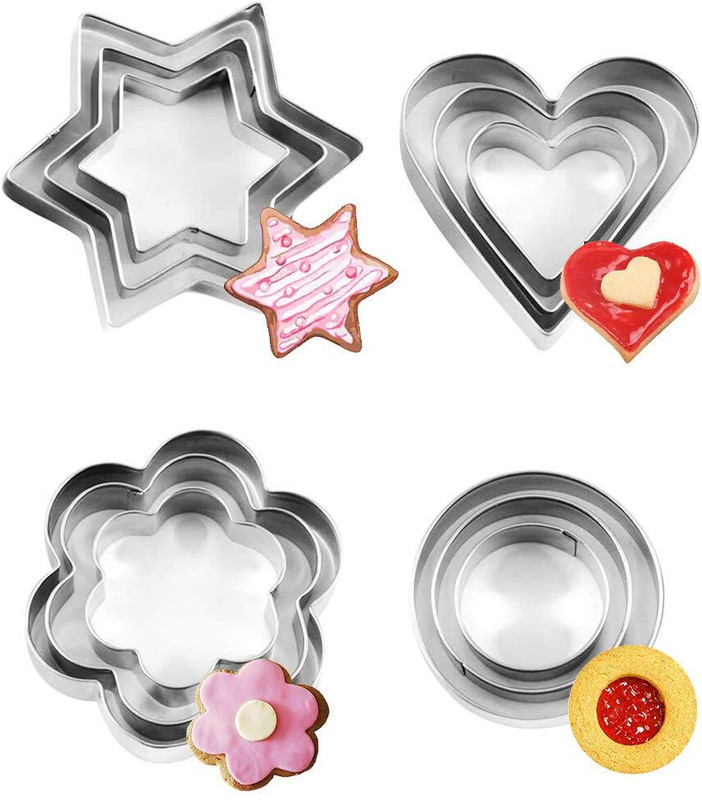 HARSHIT ENTERPRISE 12 Pcs Cookie Cutter Set Cookie Cutter(Pack of 12)