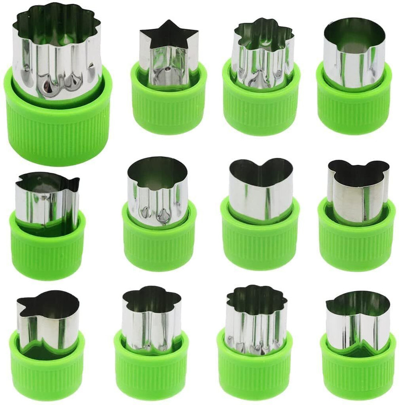 N2K2 Enterprise 12 Pcs Cookie Cutter Shapes Set, Stainless Steel Fruit Cutter Shapes Embossing Cookie Cutter(Pack of 12)