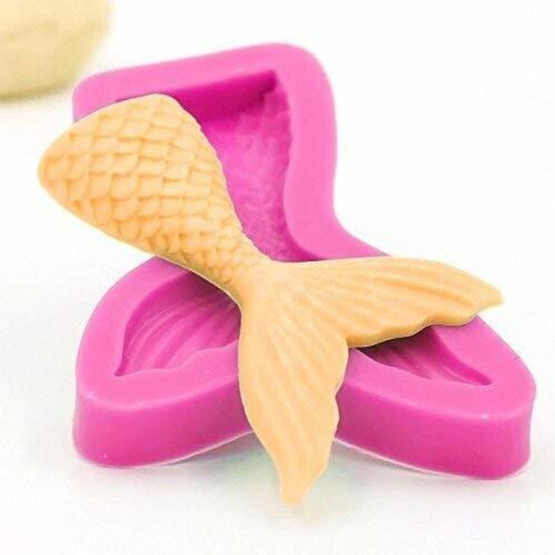 HOMEBAKERS MART Mermaid Fish Tail Mold, Silicone Fondant Molds Cookie Cutter