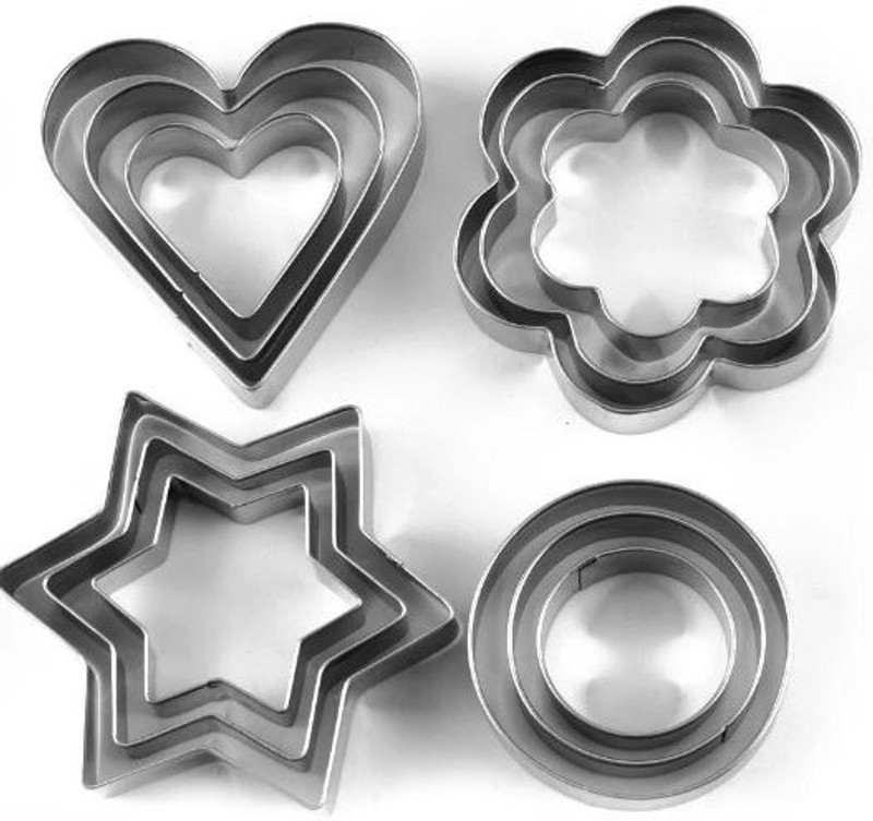Gree9 Store Gree9 Store Stainless Steel Cookie Cutter Shapes ,Pastry Tools - 12 Pc Set Cookie Cutter(Pack of 12)