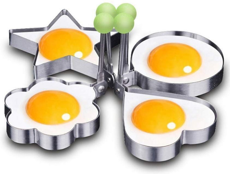 Lumei ®Stainless Steel Fried Egg Mold Non Stick Omelette Pancake Rings Cooking Tools Cookie Cutter(Pack of 4)