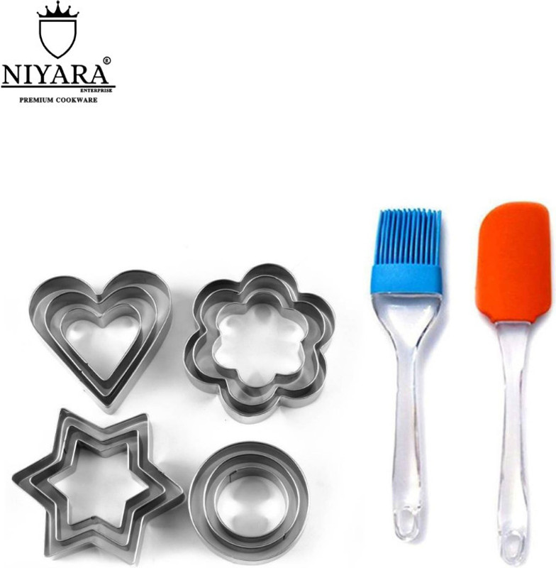 Niyara Enterprise 12 PCs cookie cutter set, Oil brush and spatula combo Cookie Cutter(Pack of 12)