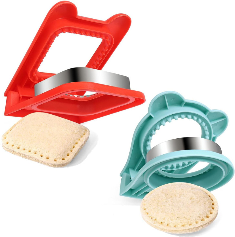 INFINITE HOME Sandwich Maker,2PCS Sandwich Cutters for Kids Lunch Pastry Cutter(Pack of 2)