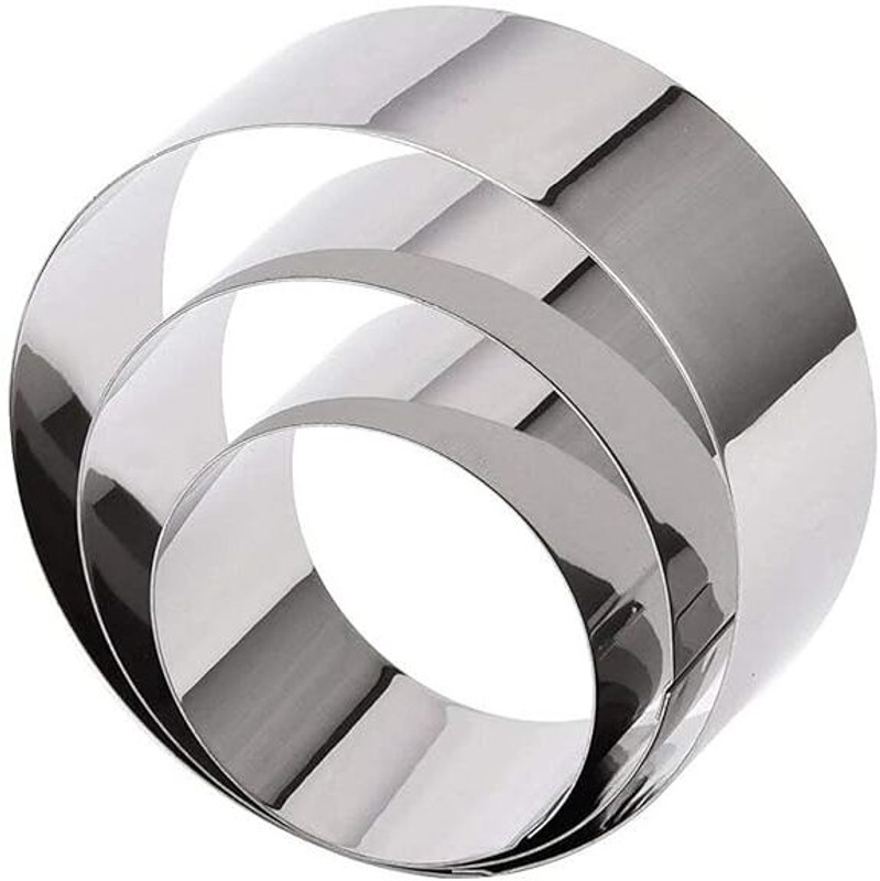 Bake Vale 4" 6" 8" Cake Cutter Mousse Molding Plating Forming Rings Pastry Cutter(Pack of 3)