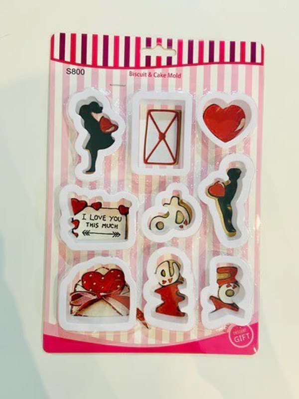 BAKERS4U 9 Pcs valentine love cutter set for cake decorating Cookie Cutter(Pack of 9)