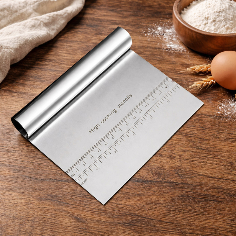 Zeinwap Stainless Steel Dough, Pastry Cutter, Scraper with Cutting Measuring Scale Pastry Cutter