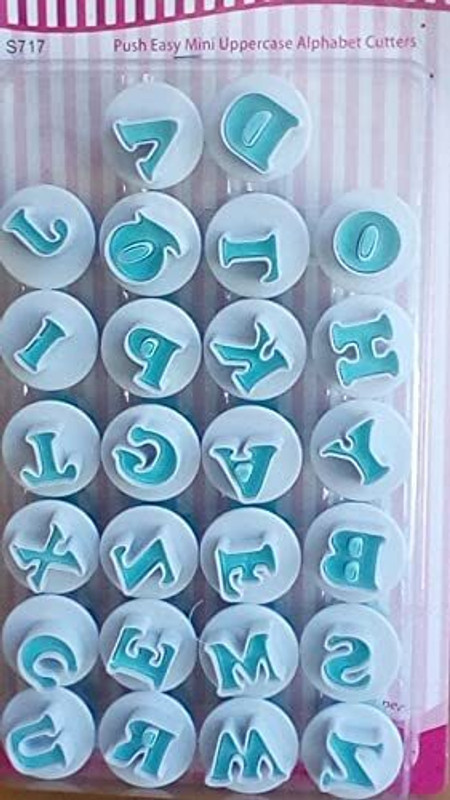 Bakers Pardise Letter Plungers for Fondant, Cookies, Caking Decorating Tool , Push Easy Mini Lowercase Alphabet Cutters (26pc Lower Case Letter) Cookie Cutter(Pack of 26)