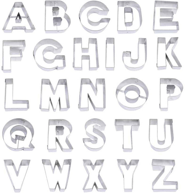 ZIRAK Capital Alphabet Cookie Cutter Set A–Z Stainless Steel Letter Shape Cookie Cutter(Pack of 26)