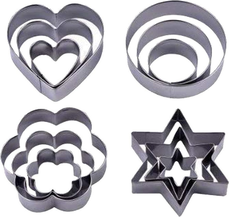 BANQLYN 12 Pieces Stainless Steel Cookie Cutter Set Cookie Cutter(Pack of 12)
