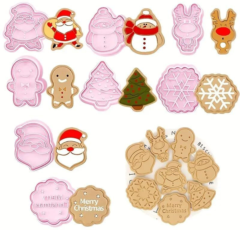 LEGACYCART Ginger Breadman Christmas Cookie Cutter Cookie Press(Pack of 8)