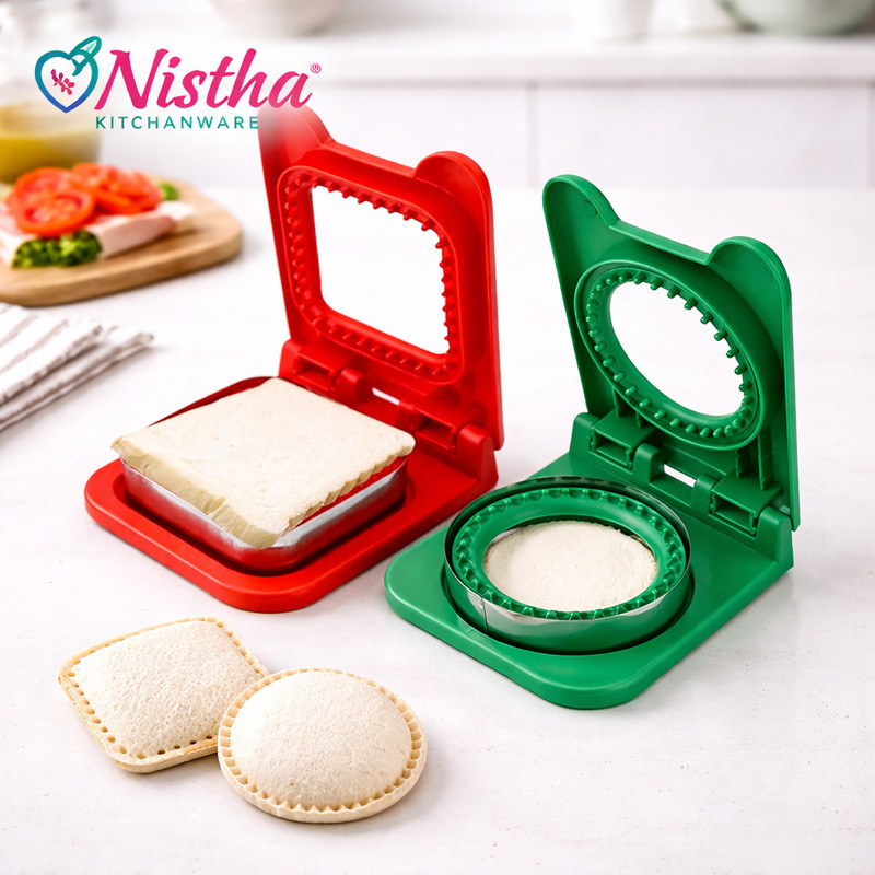 akshyogidas Sandwich Pro 2-in-1 Maker & Crimper Cookie Press(Pack of 2)