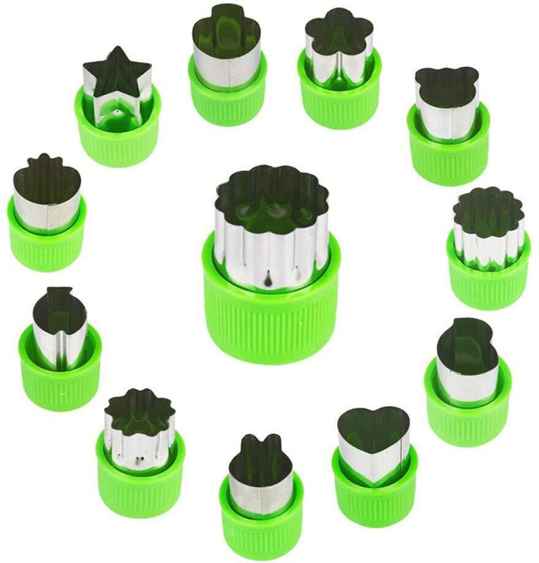 Domsenterprise PVT LTD 12 Pic Cookie Cutter Set & 4 in 1 Melon Baller Scoop Set Combo Pack Cookie Cutter(Pack of 12)