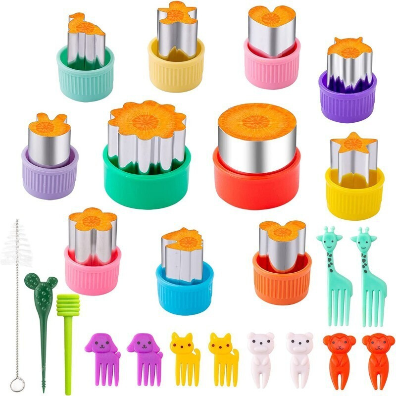 Zibuyu Fruit Cutters Shapes for Kids 24 Pcs, Mini Cookie Cutters Set, Vegetable Cutter Cookie Cutter(Pack of 24)