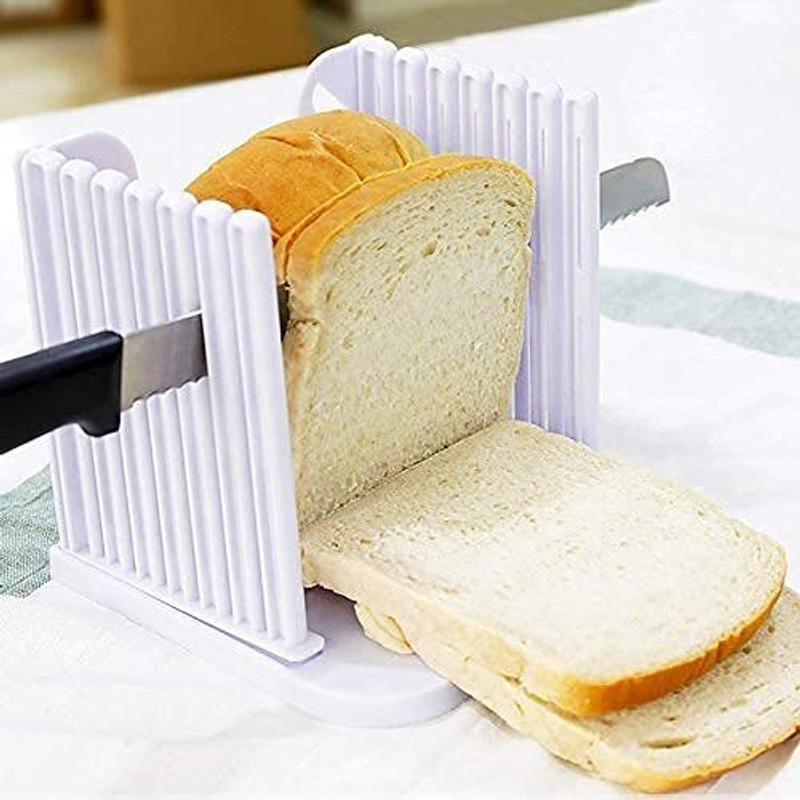 Ship Fayda Bread Slicer Cutter, Foldable Practical Bread Cutter, Loaf Tort Slicing Cutting Cookie Cutter