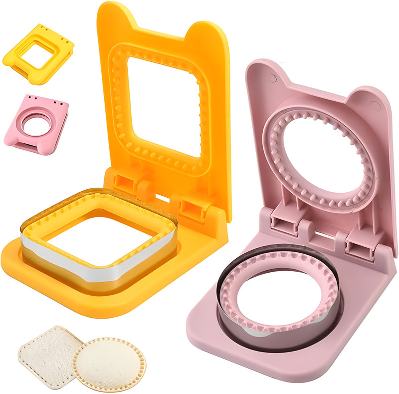 SHIV CREATION Round & Square Sandwich Sealer Combo – DIY Bread Crust Remover Cookie Cutter(Pack of 2)