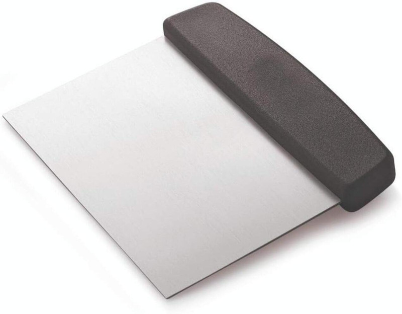 Dees Bake Tools Stainless Steel Dough Scraper with Handle Cake Icing Smoother Tool Pastry Cutter