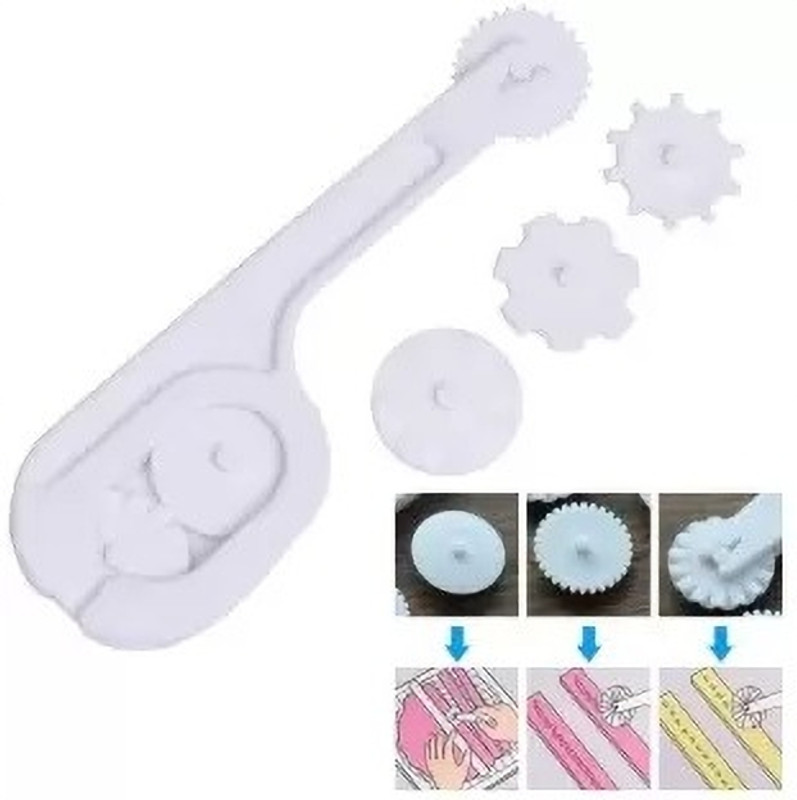 Xila Magic 3 Wheels Embosser Sewing Stamping Theme Plastic Fondant Gumpaste Decorating Cookie Cutter