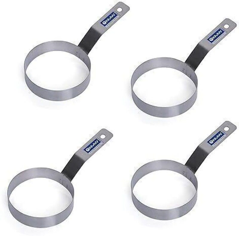 KMW KMW 3.5" Egg Ring Set (4pcs) – Stainless Steel, Medium, Non-Stick, Easy Use Pastry Cutter(Pack of 4)