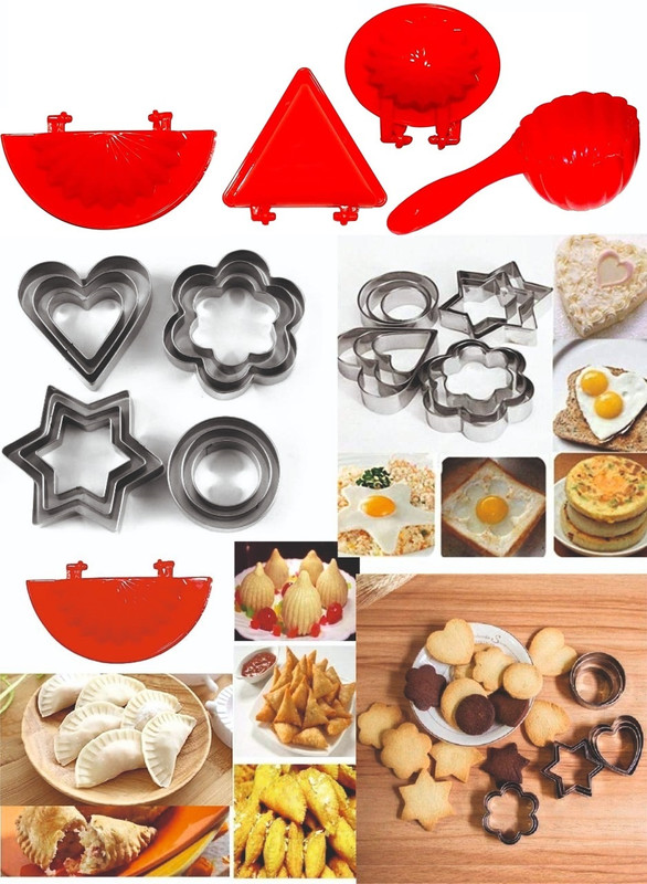 Gabani fashion 12 Pieces 3 Sizes Cookie Cutter Set | 4 Plastic Different Shapes Mould Cookie Cutter(Pack of 16)