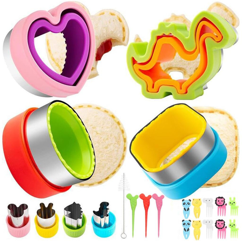 HASTHIP Sandwich Cutter for Kids Lunch 22 Pcs Large Cookie Cutters and Sealer Cookie Cutter(Pack of 22)