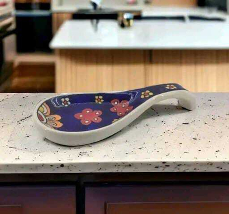 SS CRAFT Spoon rest Ceramic Table Spoon, Serving Spoon, Salad Spoon, Measuring Spoon, Cream Spoon(Pack of 1)
