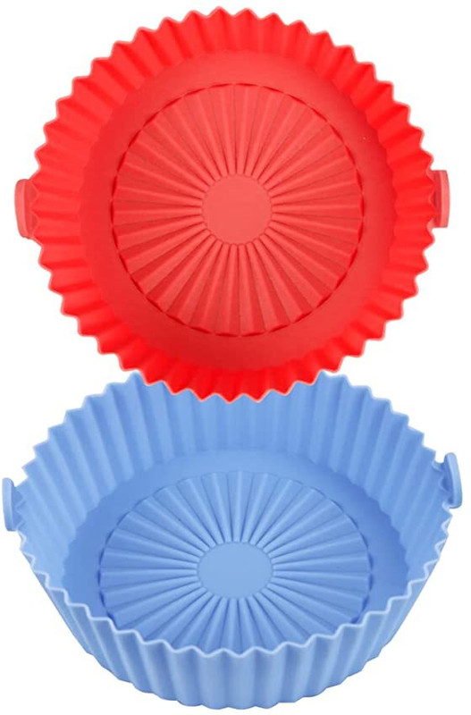 TREXEE Set of 2 Air Fryer Liner Silicone Baking Tray Easy to Clean, Bottom, Air Fryer Airfryer Tray